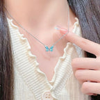 Luminous Dream Blue Butterfly Necklace
