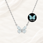 Luminous Dream Blue Butterfly Necklace